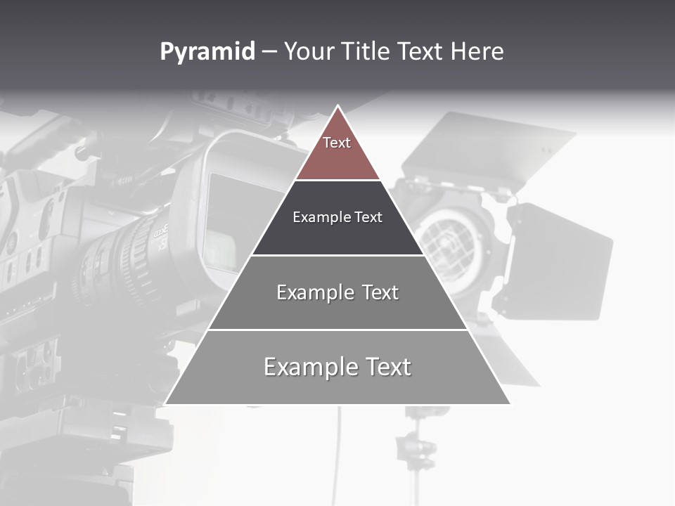 Isolated Digital Video Camera Recorder On Tripod And Spot Light With White Background PowerPoint Template