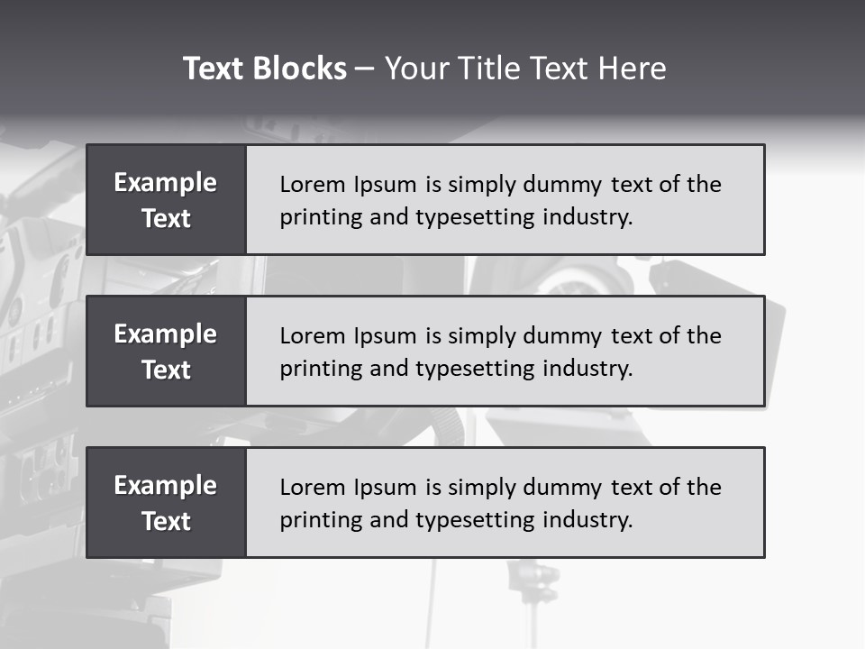Isolated Digital Video Camera Recorder On Tripod And Spot Light With White Background PowerPoint Template
