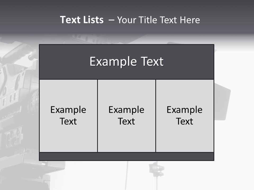 Isolated Digital Video Camera Recorder On Tripod And Spot Light With White Background PowerPoint Template