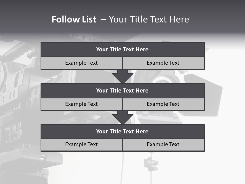 Isolated Digital Video Camera Recorder On Tripod And Spot Light With White Background PowerPoint Template