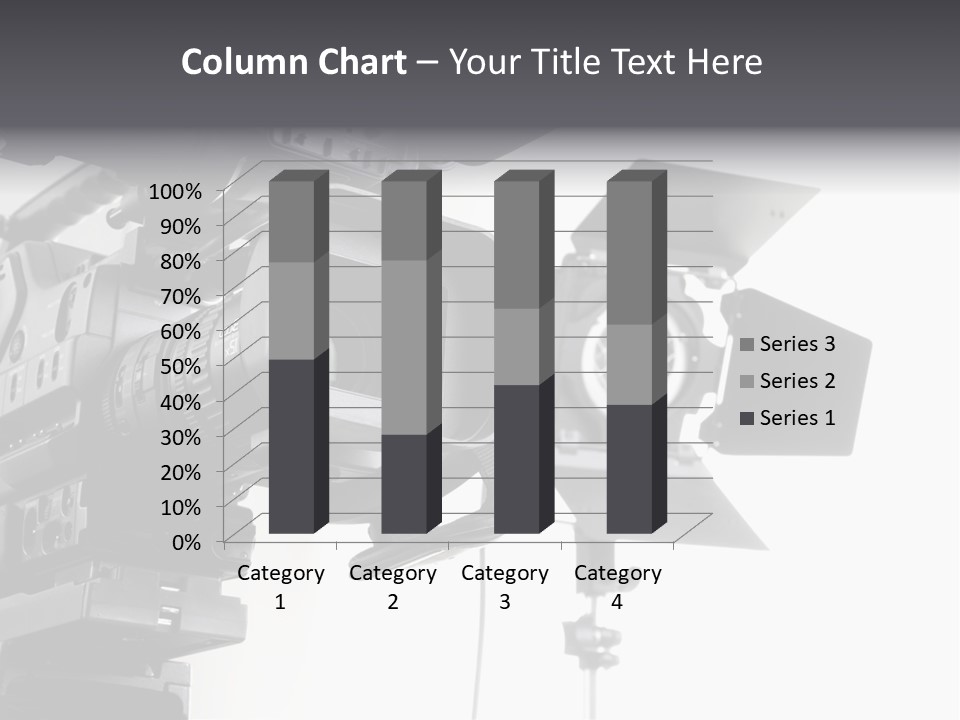 Isolated Digital Video Camera Recorder On Tripod And Spot Light With White Background PowerPoint Template