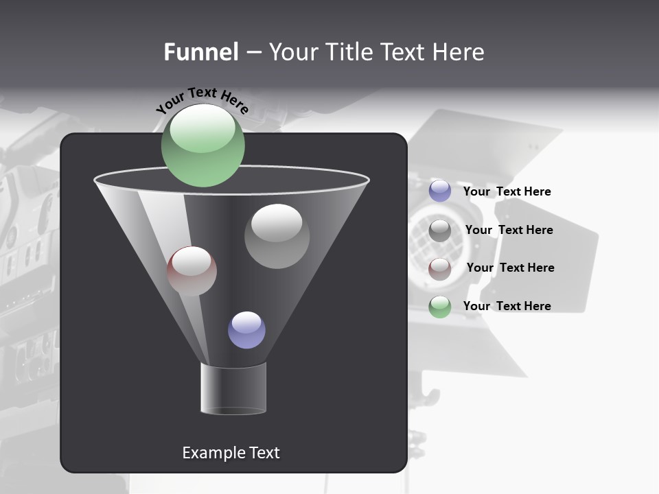 Isolated Digital Video Camera Recorder On Tripod And Spot Light With White Background PowerPoint Template