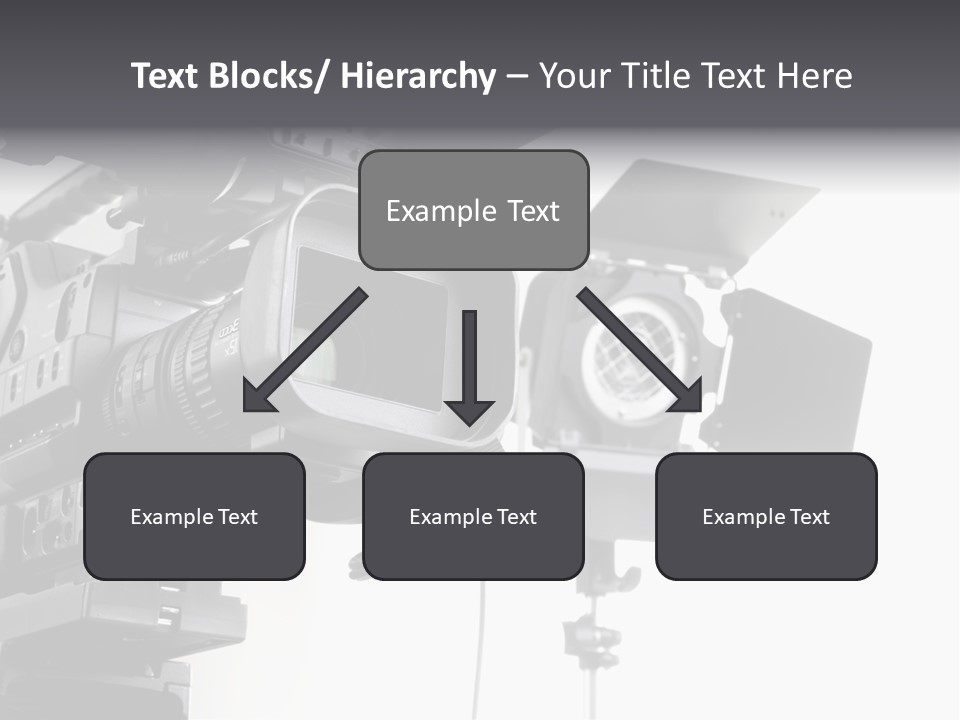 Isolated Digital Video Camera Recorder On Tripod And Spot Light With White Background PowerPoint Template