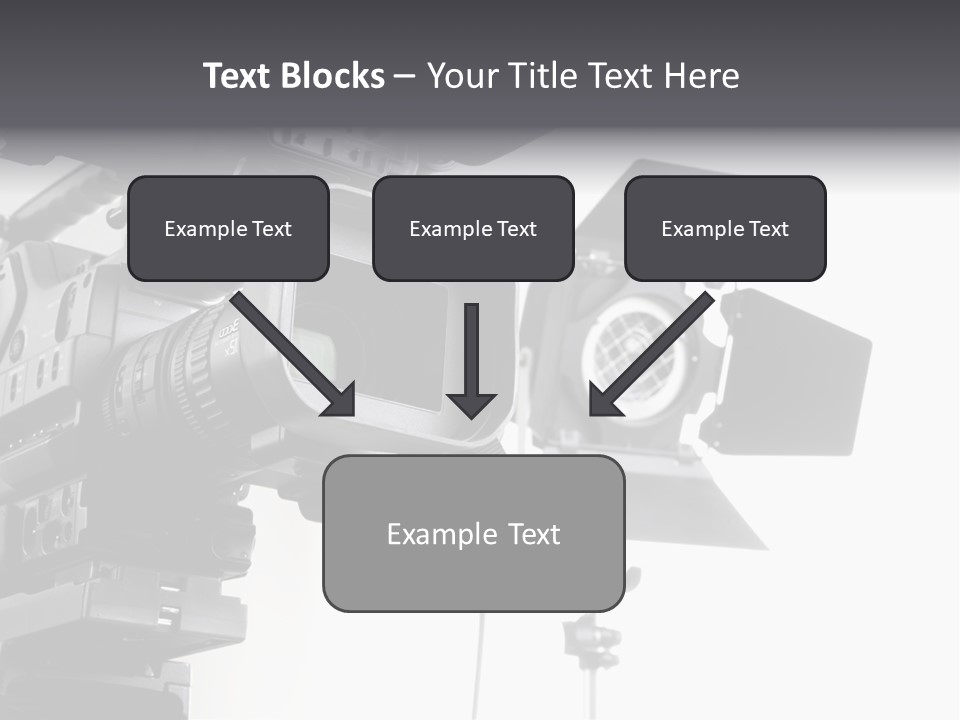 Isolated Digital Video Camera Recorder On Tripod And Spot Light With White Background PowerPoint Template