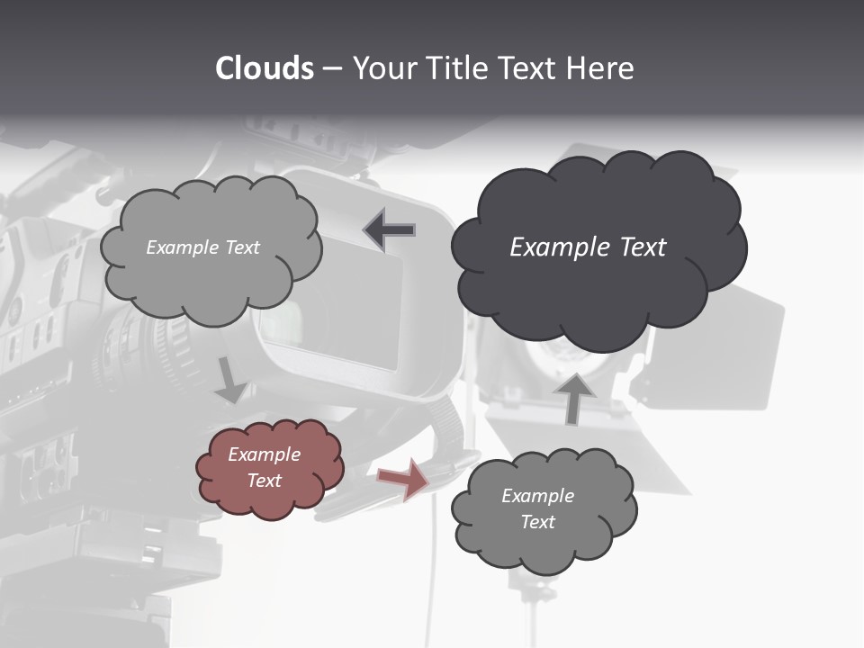 Isolated Digital Video Camera Recorder On Tripod And Spot Light With White Background PowerPoint Template