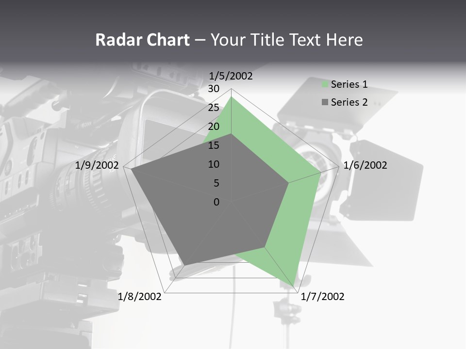 Isolated Digital Video Camera Recorder On Tripod And Spot Light With White Background PowerPoint Template