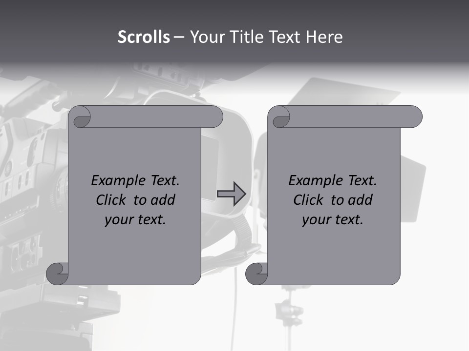 Isolated Digital Video Camera Recorder On Tripod And Spot Light With White Background PowerPoint Template