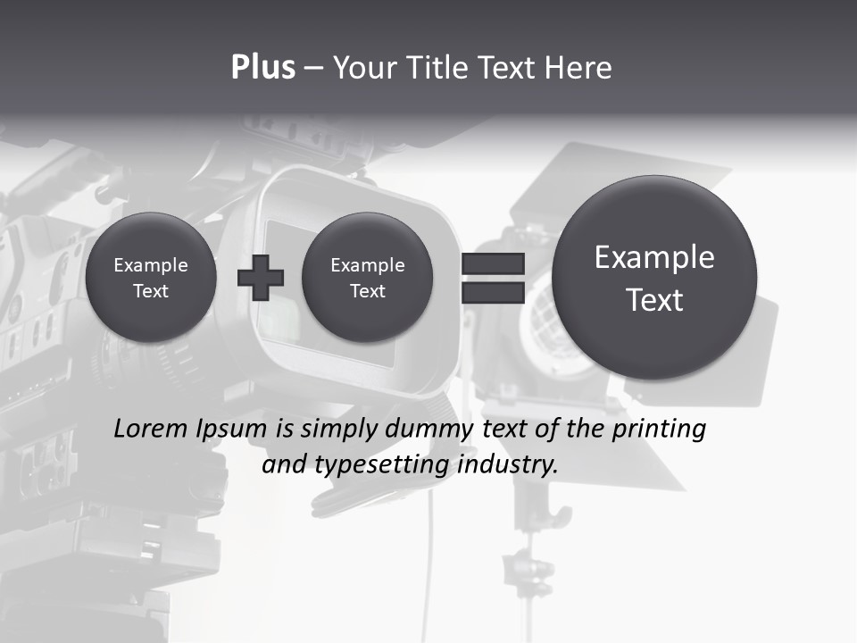 Isolated Digital Video Camera Recorder On Tripod And Spot Light With White Background PowerPoint Template
