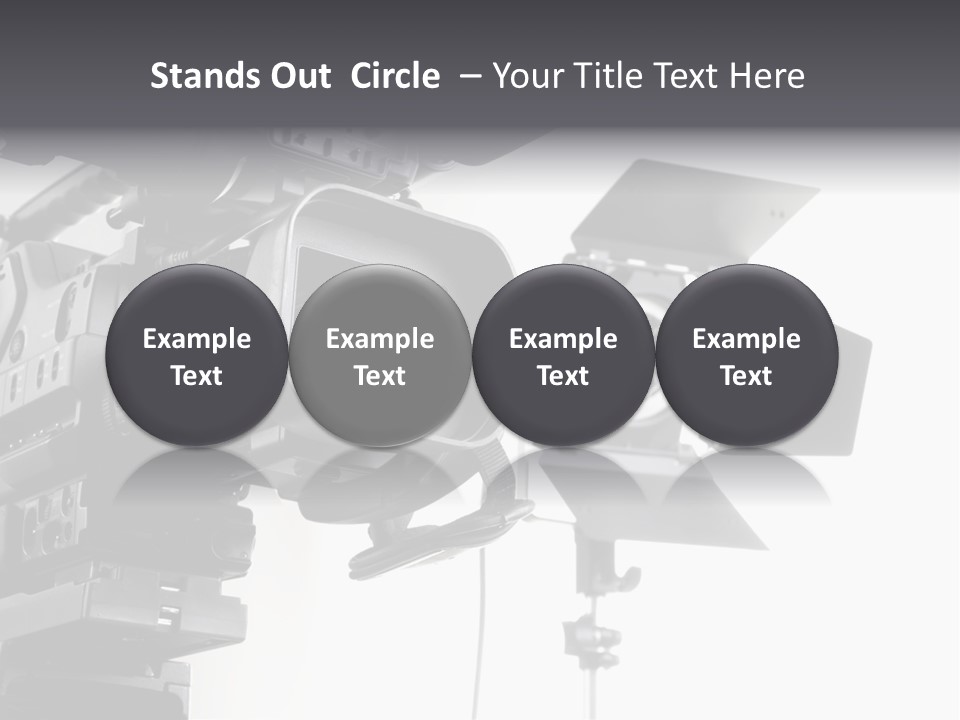 Isolated Digital Video Camera Recorder On Tripod And Spot Light With White Background PowerPoint Template