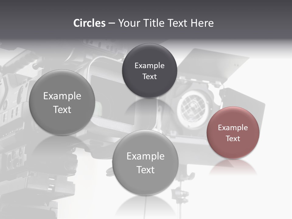 Isolated Digital Video Camera Recorder On Tripod And Spot Light With White Background PowerPoint Template