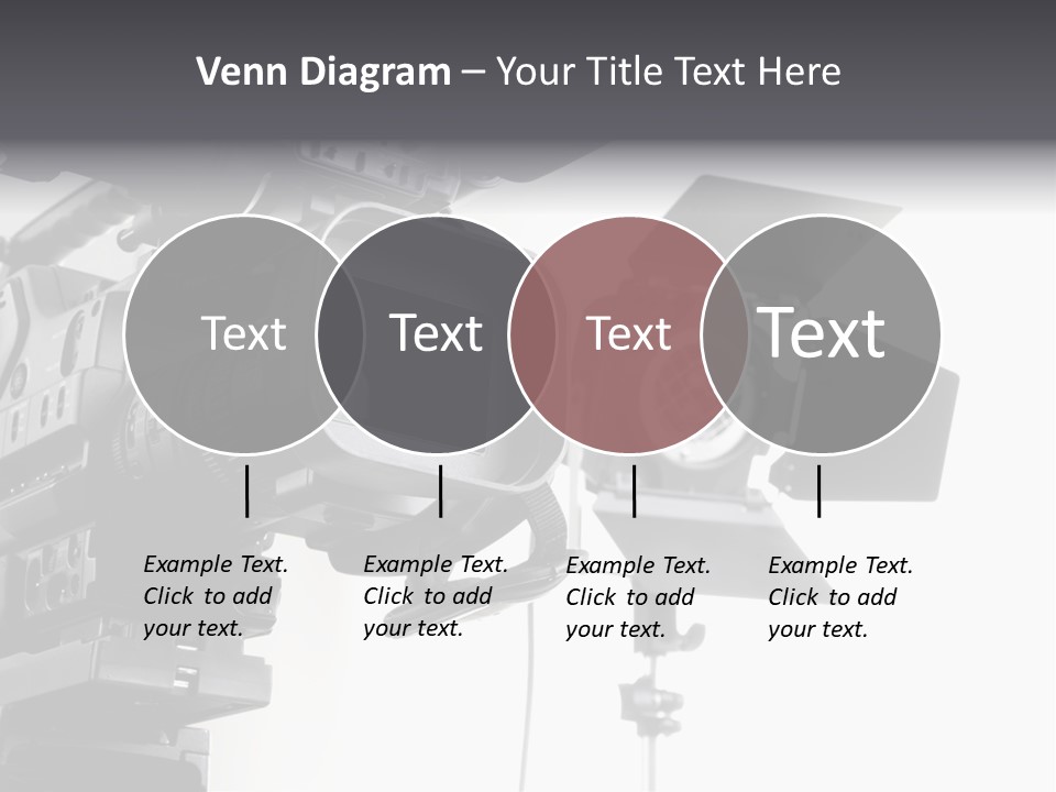 Isolated Digital Video Camera Recorder On Tripod And Spot Light With White Background PowerPoint Template