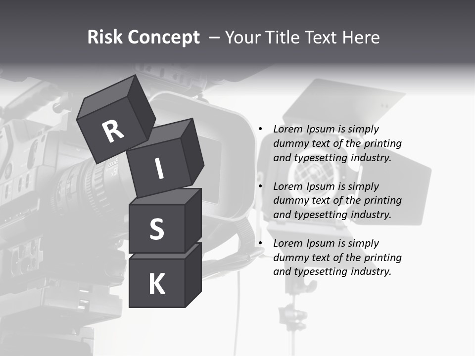 Isolated Digital Video Camera Recorder On Tripod And Spot Light With White Background PowerPoint Template