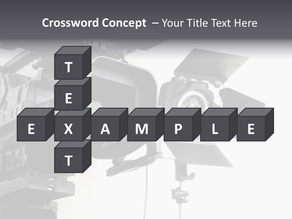 Isolated Digital Video Camera Recorder On Tripod And Spot Light With White Background PowerPoint Template