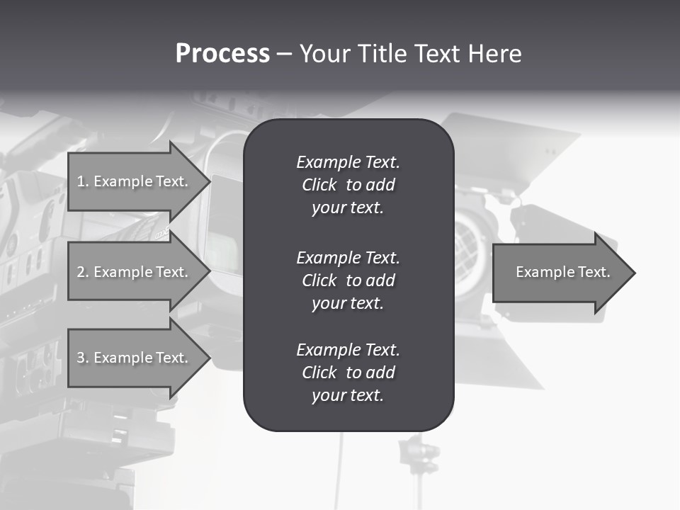 Isolated Digital Video Camera Recorder On Tripod And Spot Light With White Background PowerPoint Template