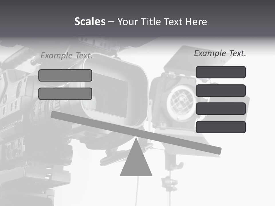 Isolated Digital Video Camera Recorder On Tripod And Spot Light With White Background PowerPoint Template