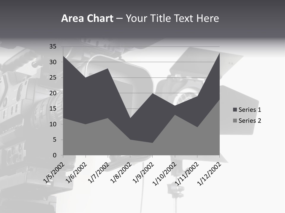 Isolated Digital Video Camera Recorder On Tripod And Spot Light With White Background PowerPoint Template