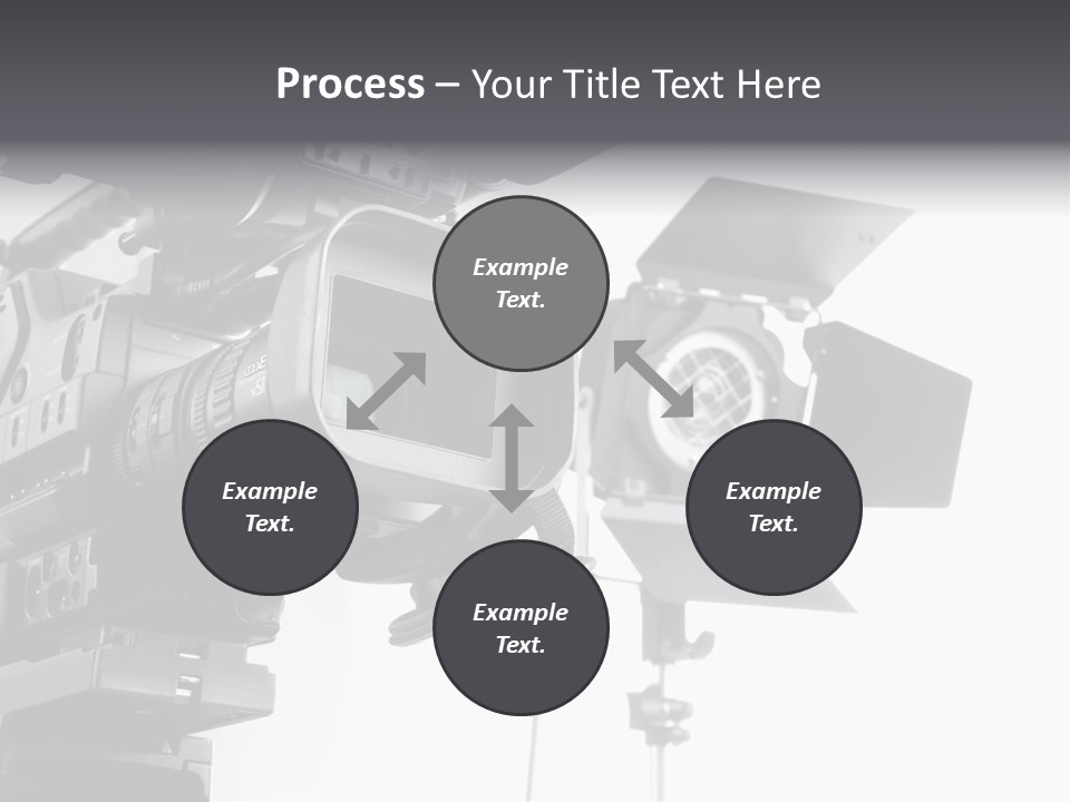 Isolated Digital Video Camera Recorder On Tripod And Spot Light With White Background PowerPoint Template