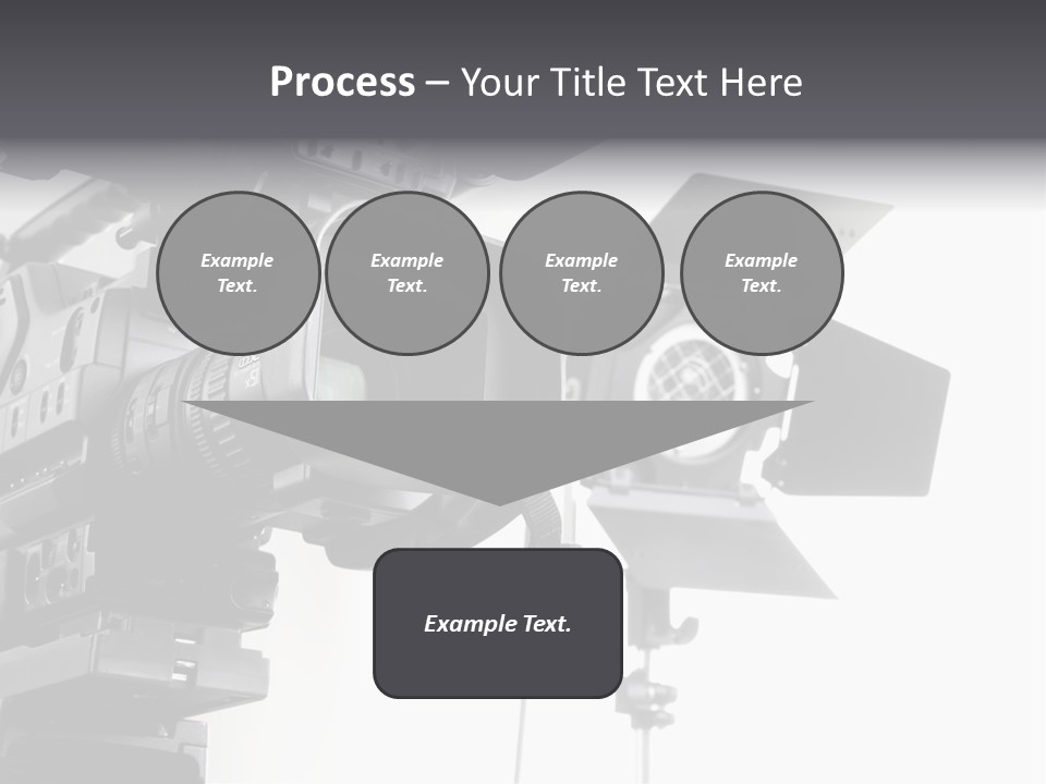 Isolated Digital Video Camera Recorder On Tripod And Spot Light With White Background PowerPoint Template