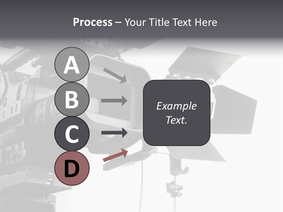Isolated Digital Video Camera Recorder On Tripod And Spot Light With White Background PowerPoint Template