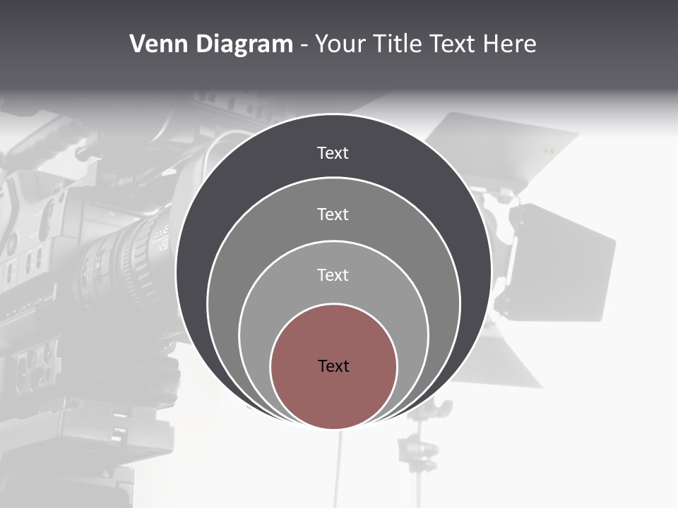 Isolated Digital Video Camera Recorder On Tripod And Spot Light With White Background PowerPoint Template