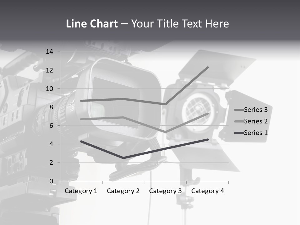 Isolated Digital Video Camera Recorder On Tripod And Spot Light With White Background PowerPoint Template