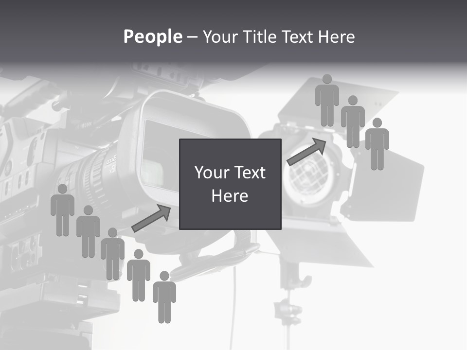 Isolated Digital Video Camera Recorder On Tripod And Spot Light With White Background PowerPoint Template