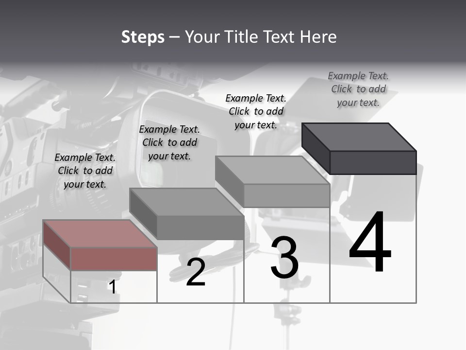 Isolated Digital Video Camera Recorder On Tripod And Spot Light With White Background PowerPoint Template