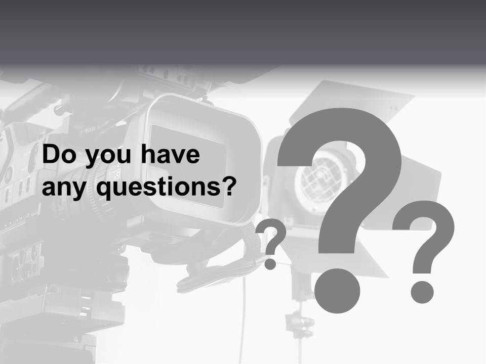 Isolated Digital Video Camera Recorder On Tripod And Spot Light With White Background PowerPoint Template