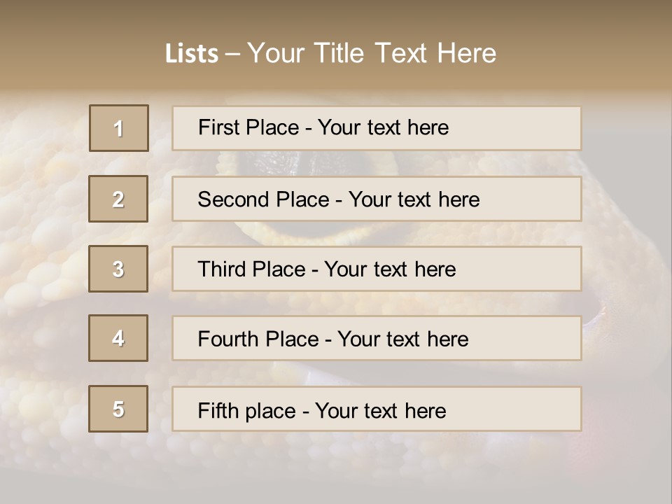 A Leopard Gecko Is Sticking His Tongue Out. PowerPoint Template