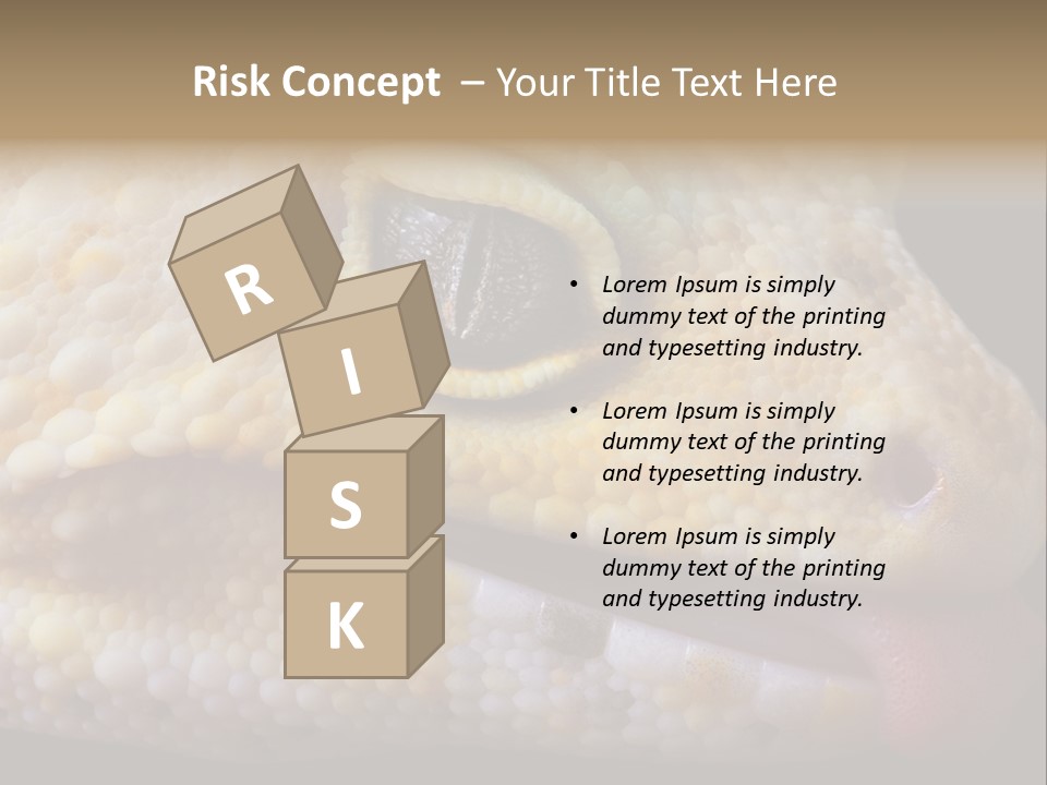 A Leopard Gecko Is Sticking His Tongue Out. PowerPoint Template