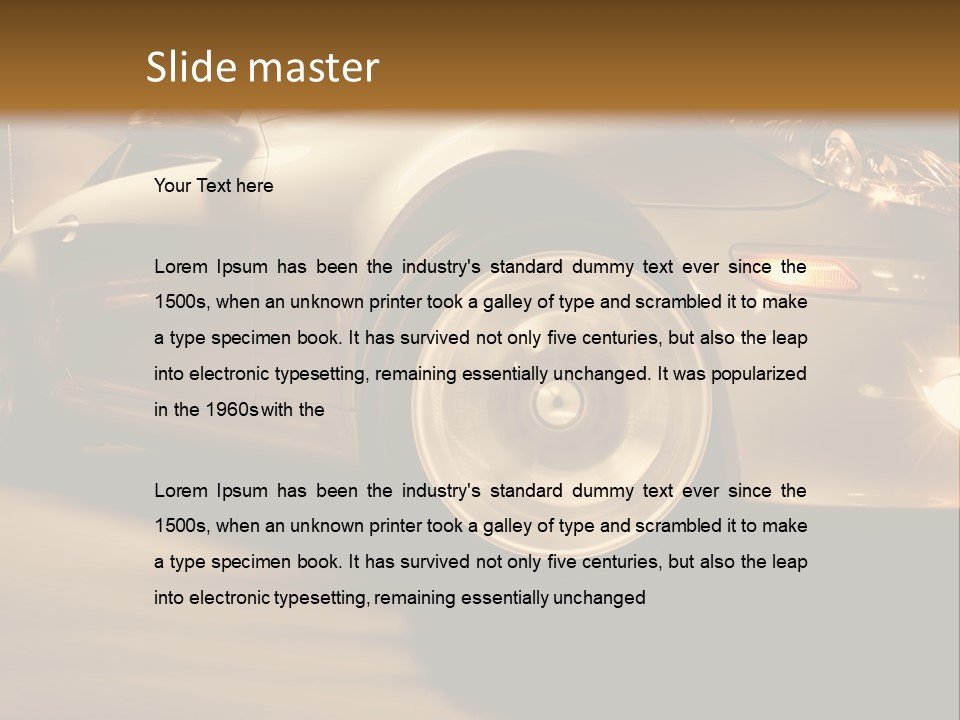 Sports Car Driving In Motion PowerPoint Template