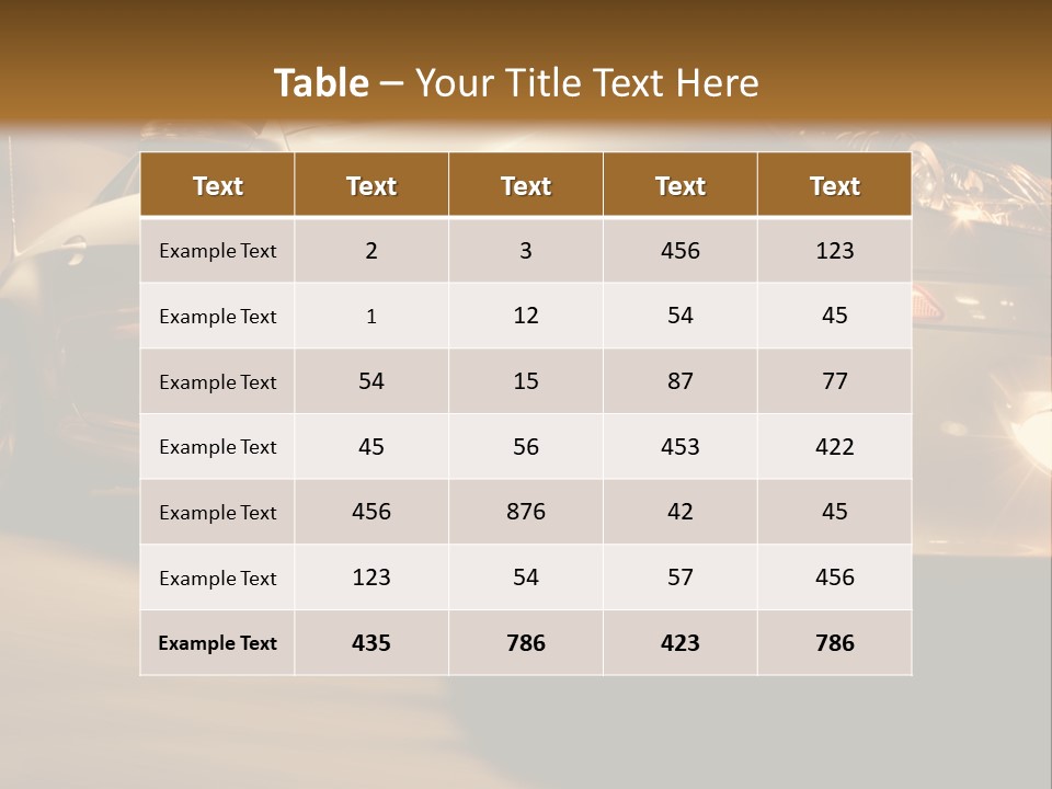 Sports Car Driving In Motion PowerPoint Template