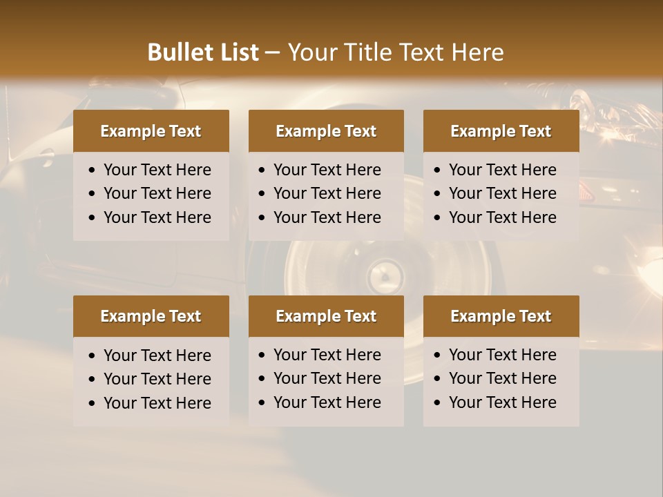 Sports Car Driving In Motion PowerPoint Template