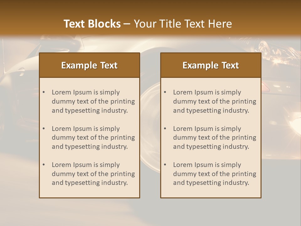 Sports Car Driving In Motion PowerPoint Template
