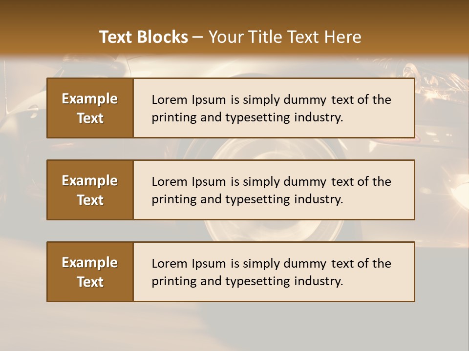 Sports Car Driving In Motion PowerPoint Template