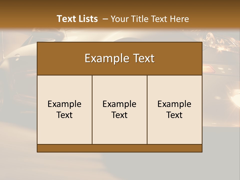 Sports Car Driving In Motion PowerPoint Template