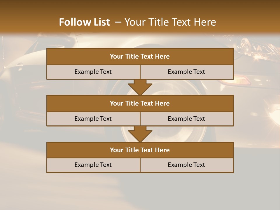 Sports Car Driving In Motion PowerPoint Template