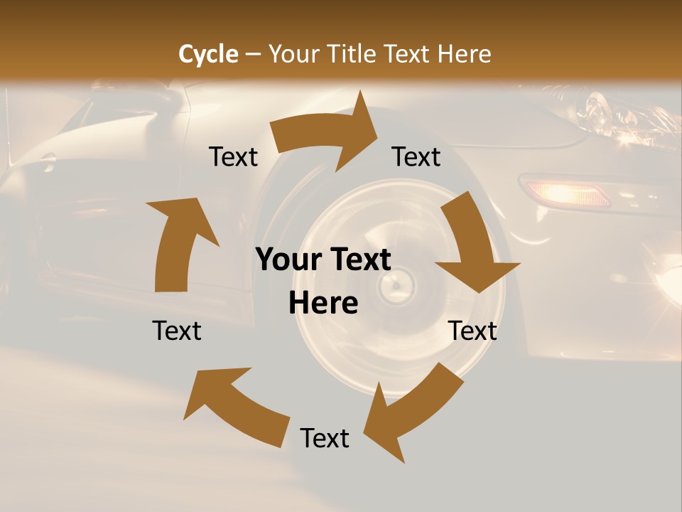 Sports Car Driving In Motion PowerPoint Template