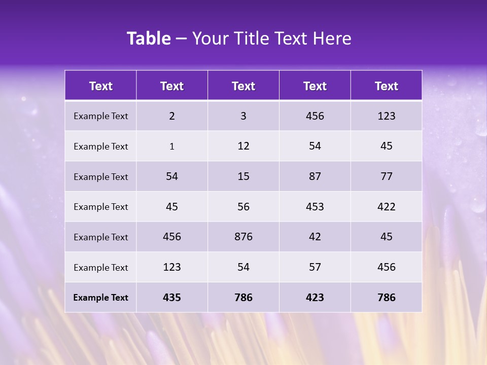 Close Up Of Purple Water Lily PowerPoint Template