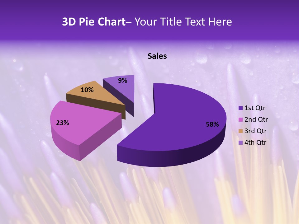 Close Up Of Purple Water Lily PowerPoint Template