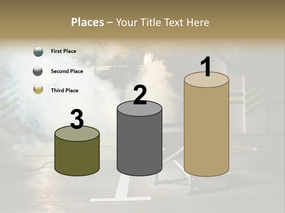 Chair For The Director In Studio On A Background Of A Smoke PowerPoint Template