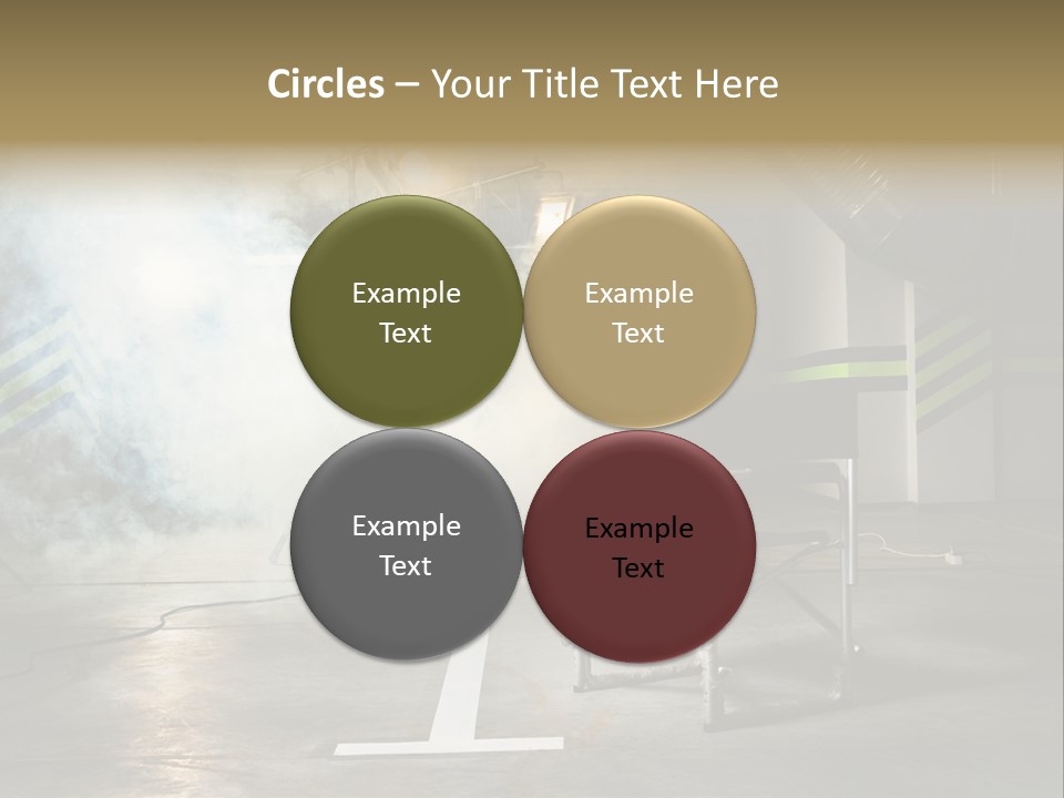 Chair For The Director In Studio On A Background Of A Smoke PowerPoint Template