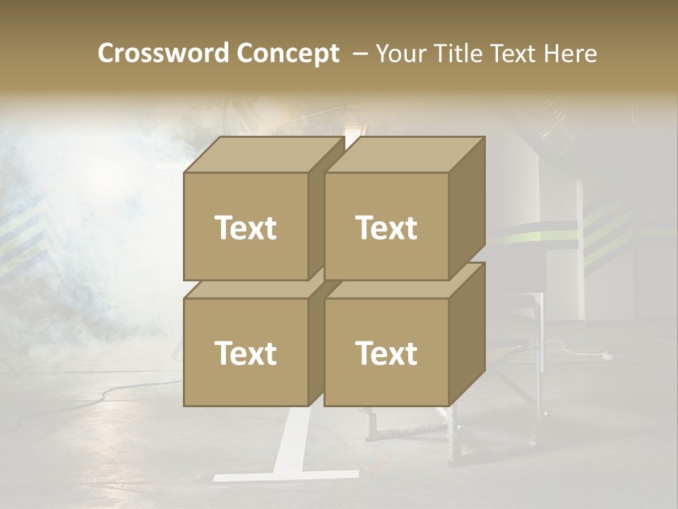 Chair For The Director In Studio On A Background Of A Smoke PowerPoint Template