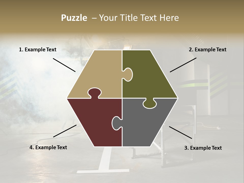 Chair For The Director In Studio On A Background Of A Smoke PowerPoint Template