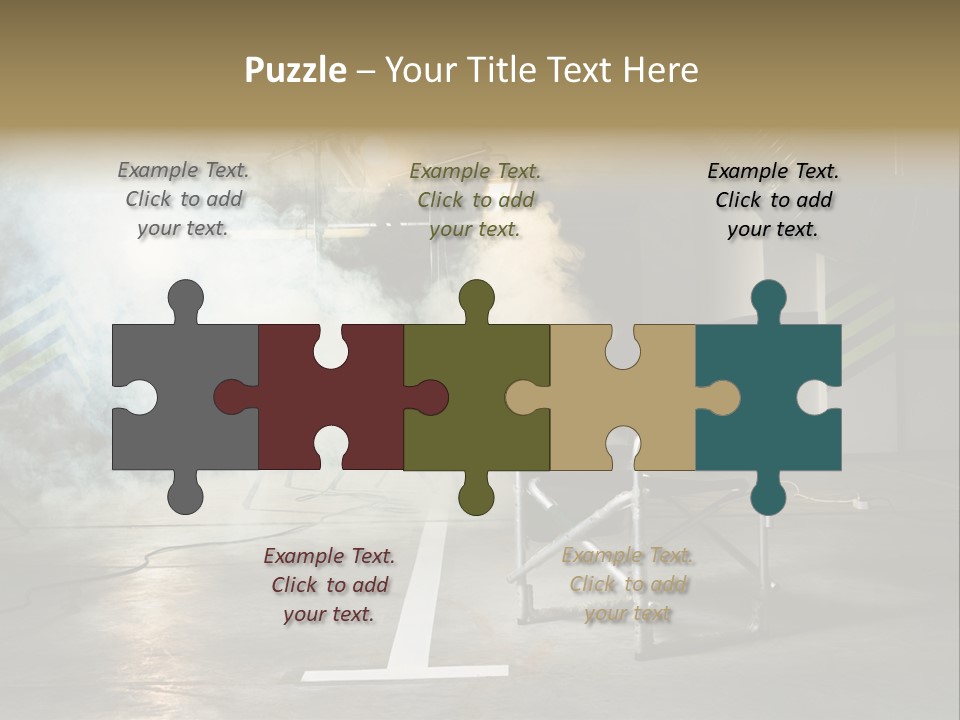 Chair For The Director In Studio On A Background Of A Smoke PowerPoint Template