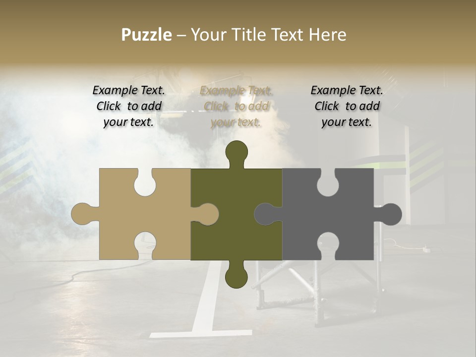 Chair For The Director In Studio On A Background Of A Smoke PowerPoint Template