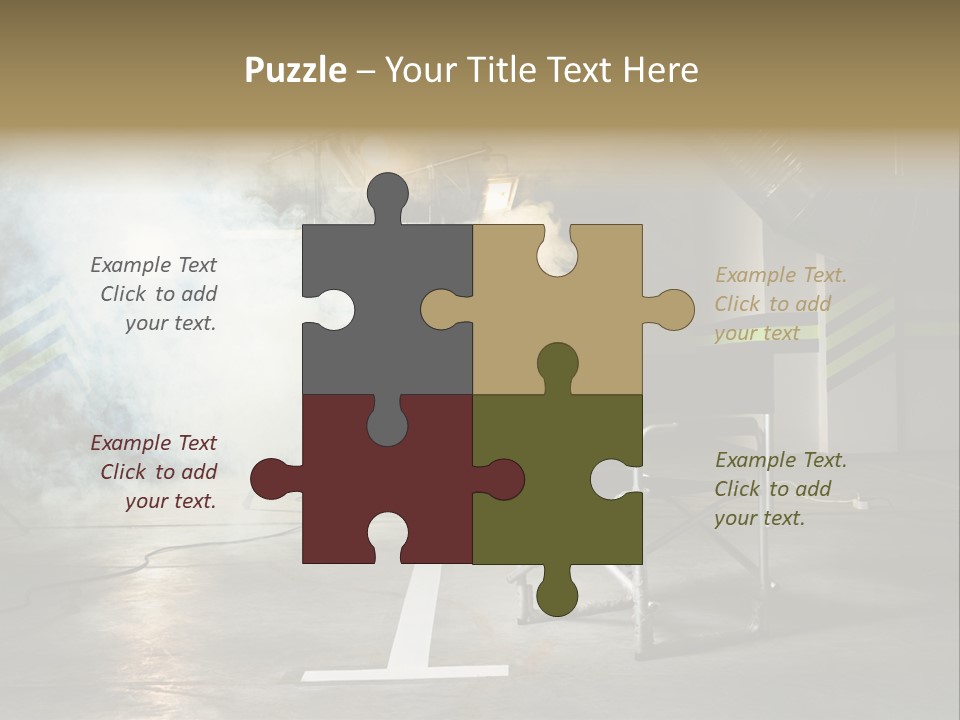 Chair For The Director In Studio On A Background Of A Smoke PowerPoint Template