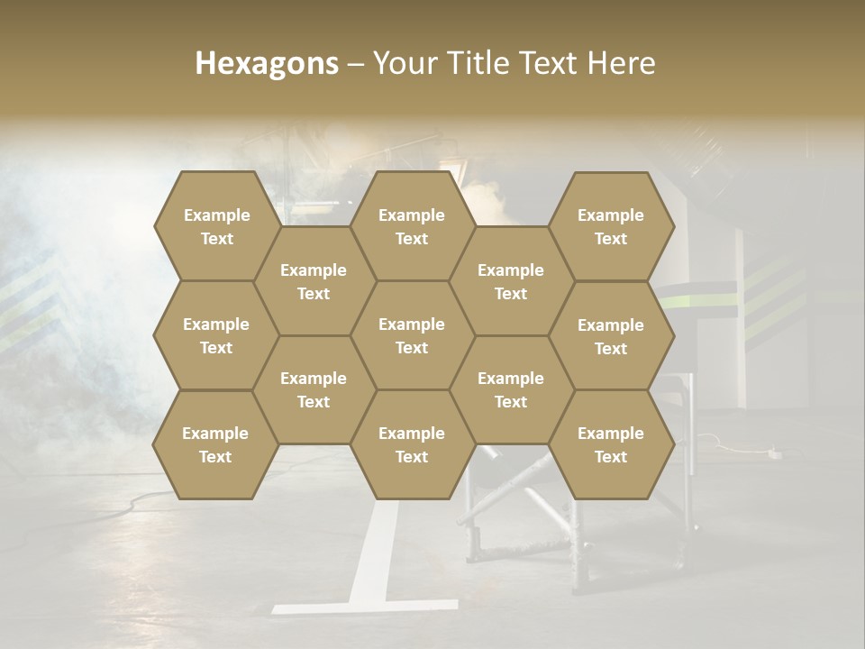 Chair For The Director In Studio On A Background Of A Smoke PowerPoint Template