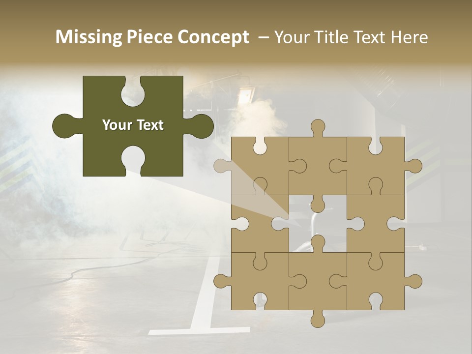 Chair For The Director In Studio On A Background Of A Smoke PowerPoint Template