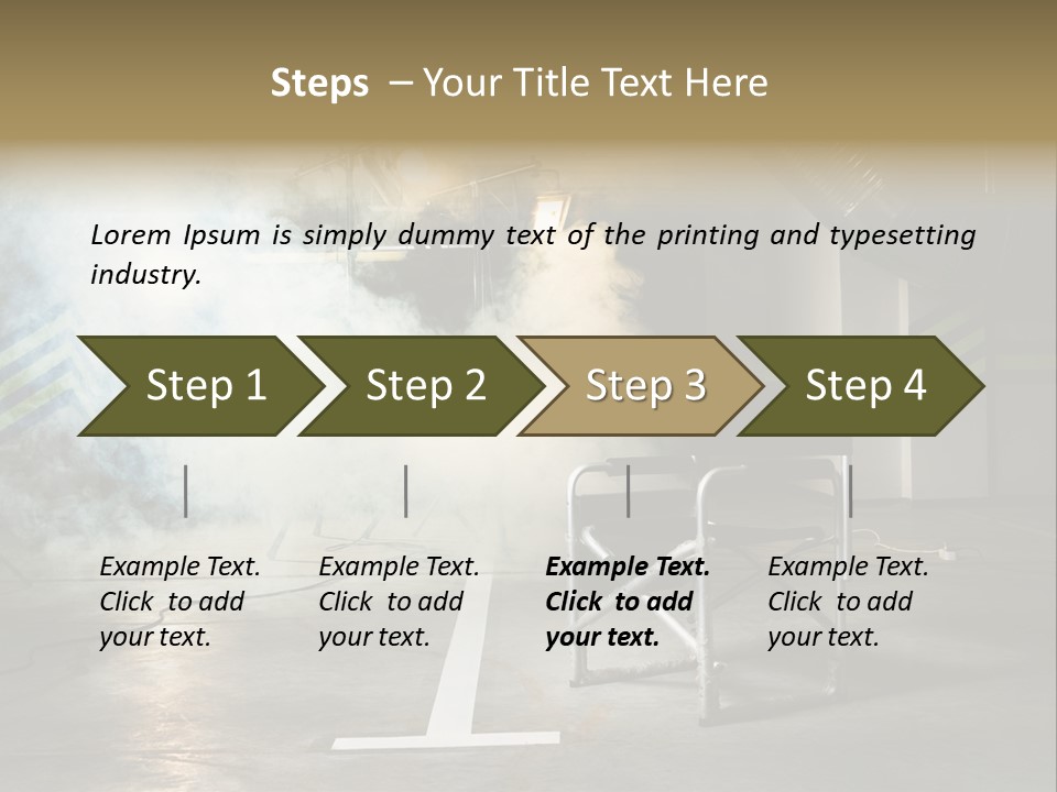 Chair For The Director In Studio On A Background Of A Smoke PowerPoint Template